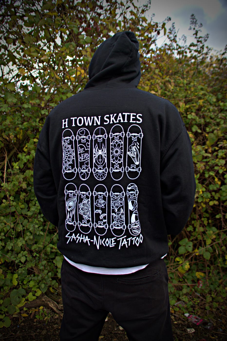 H Town Skates X Sasha Nicole Tattoo Flash Hoodie
