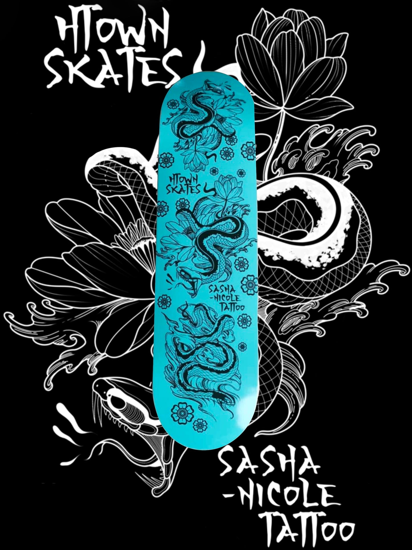H Town Skates Sakura Serpent Deck